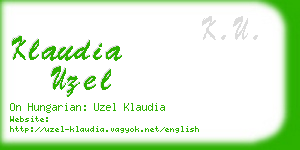 klaudia uzel business card
